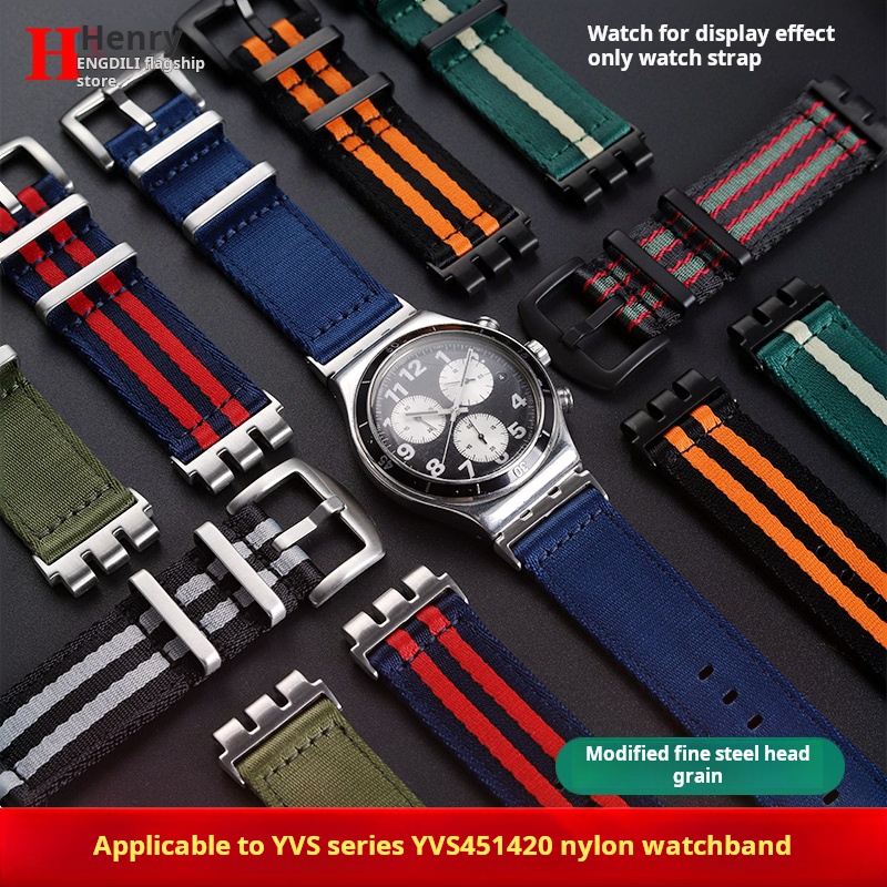 Nato Strap Nylon - 21mm Modyfikowany metalowy stalowy adapter wodoodpornego