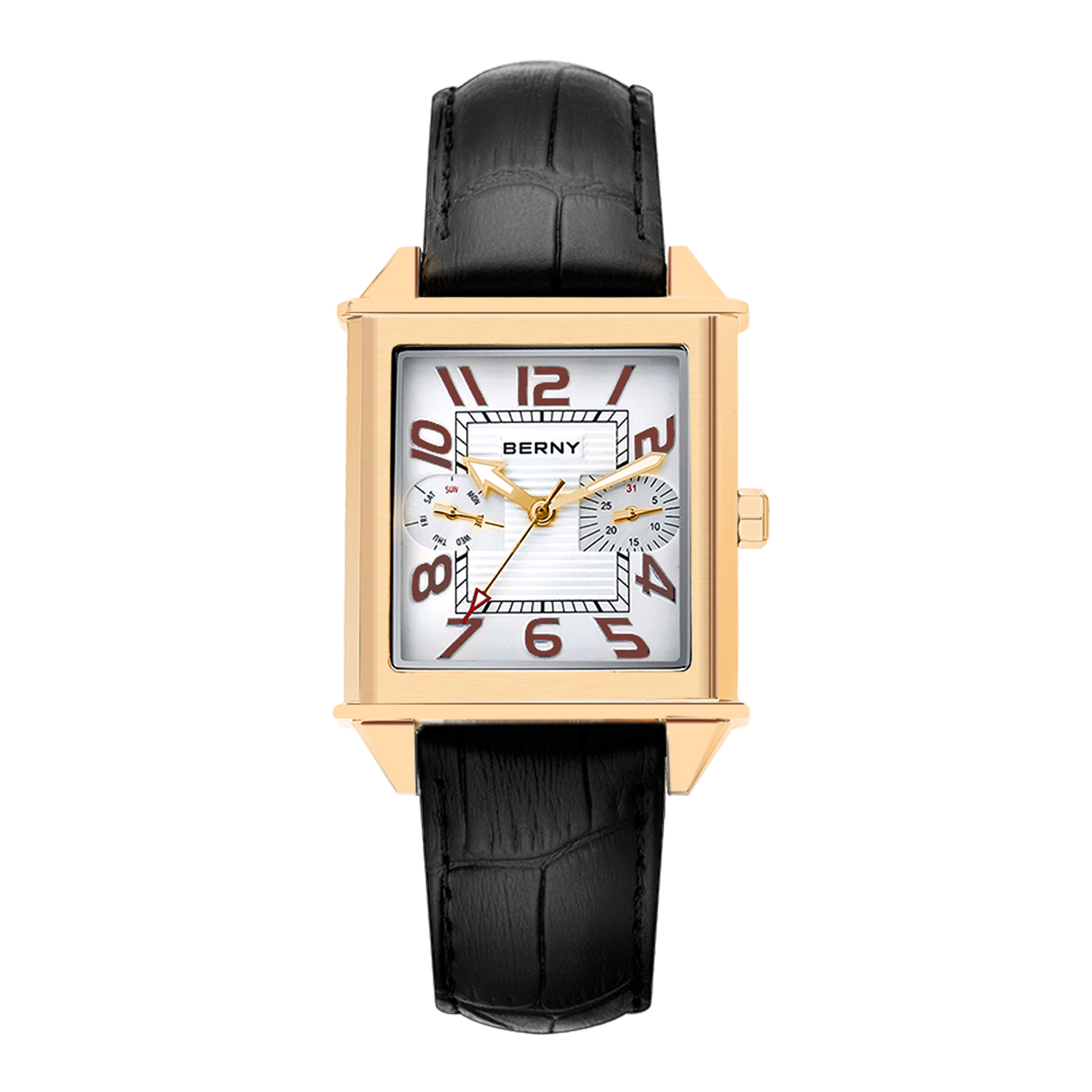 Cartier Watch Tank - Zegarek kwarcowy BERNY 6P25 dla mężczyzn,