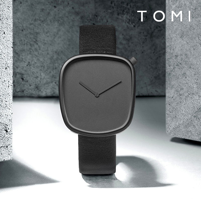 Canvas Strap Watch - Zegarek TOMI minimalistyczny męski kwadratowy modny