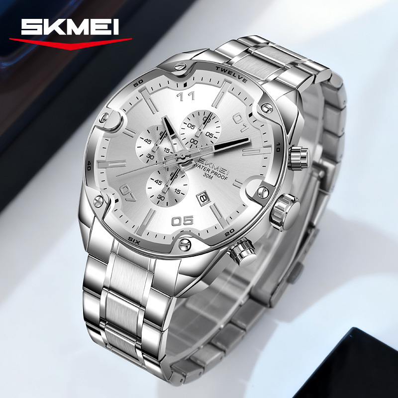 SKMEI 9387 Modny zegarek męski – Suede Strap Watch recenzja i cena