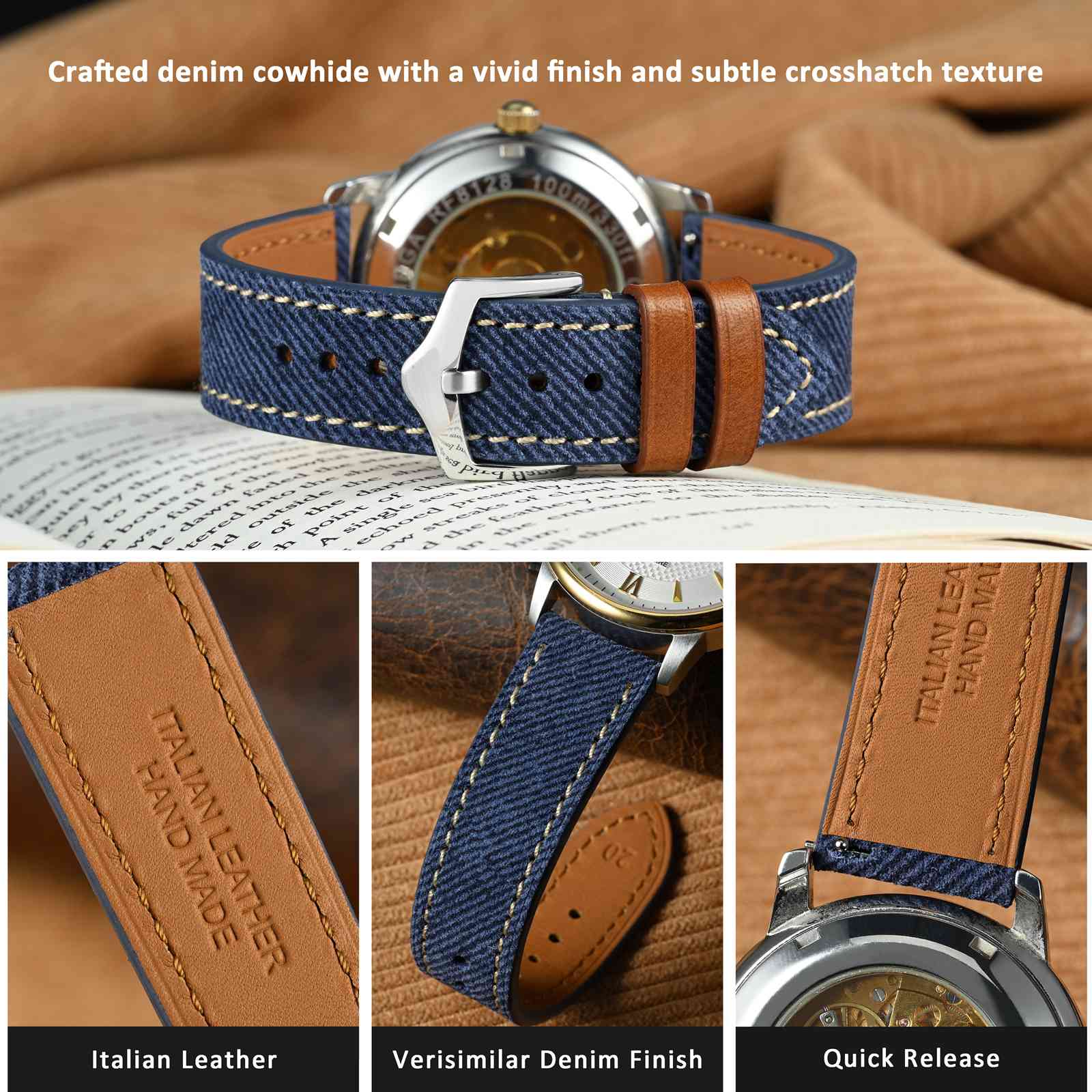 Pasek do zegarka WOCCI Denim P – Suede Strap Watch recenzja i cena